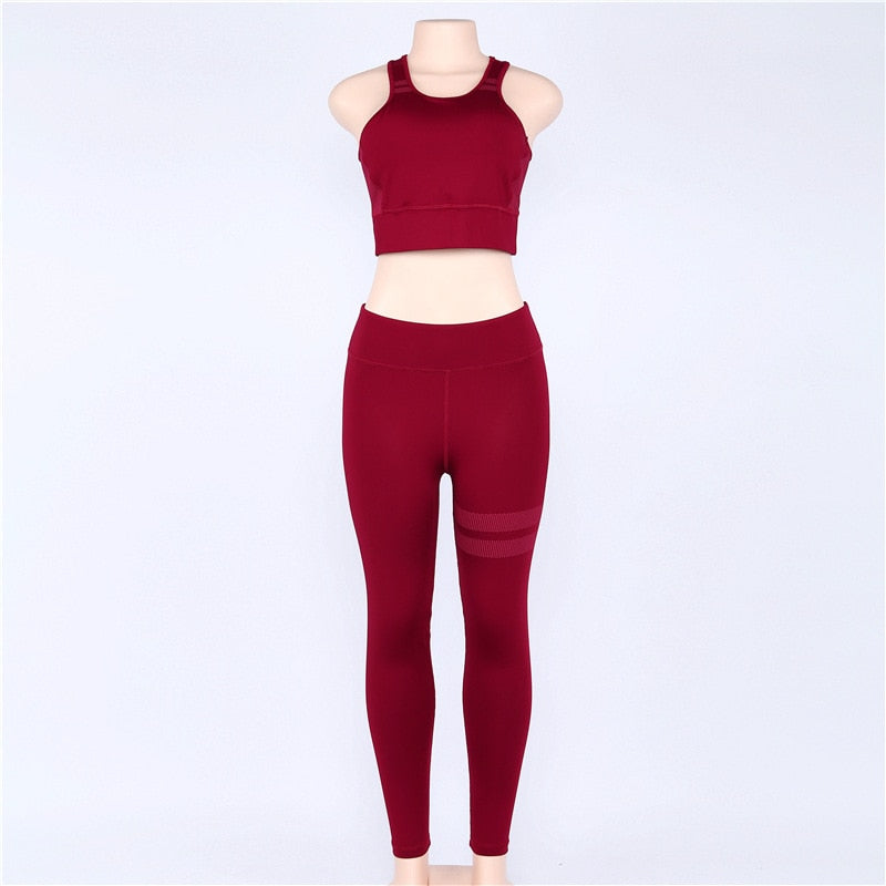 High Waist 2 Piece Fitness Set Women