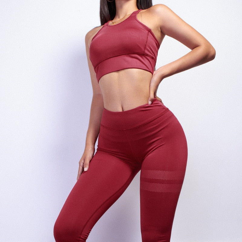 High Waist 2 Piece Fitness Set Women